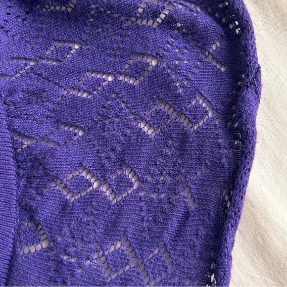 Free People Knit Purple Flutter Sleeves Tunic Dress - Picture 10 of 14